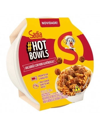 Hot Bowls Macarrão Mini Almondegas Sadia 300g