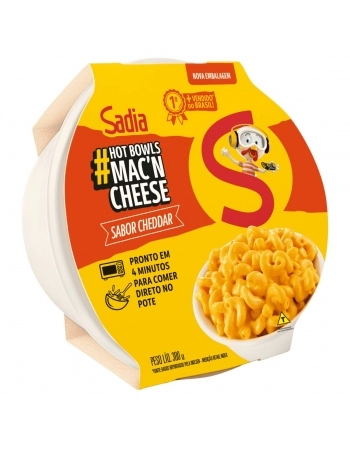 Mac\`N Cheese Cheddar Sadia Hot Bowls 300g