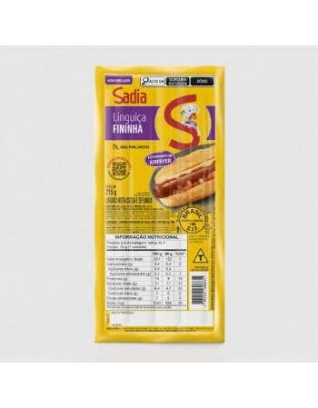 Linguiça Mista Cozida E Defumada Fininha Sadia 215g
