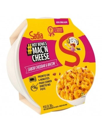 Mac\`N Cheese Cheddar E Bacon Sadia Hot Bowls 300g