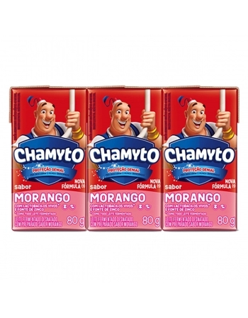 Leite Fermentado Chamyto Morango Tetra 480g